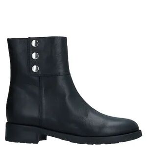 Bruglia | Black Leather Ankle Boots With Button Detail Size 36 NEW